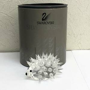 スワロフスキー クリスタル 「ハリネズミ Art.7630 NR 045」 高さ：約3.8cm 箱あり SWAROVSKI Silver Crystal インテリア 小物 置物