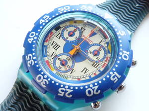 未使用電池交換済 美品 スウォッチ Swatch アクアクロノ 1994年モデル Big Blue 品番SBN101