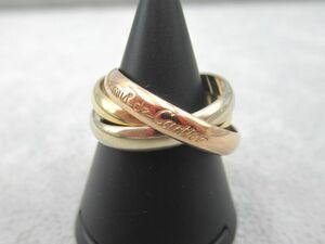 ☆Cartier カルティエ トリニティ 55 3連リング 750 K18 18金 イエローゴールド/ホワイトゴールド/ピンクゴールド 3カラー 14号 約9.1g