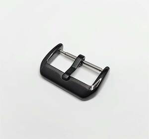 [18mm] 時計ベルト用 ステンレス ブラック バックル ⑫ ポリッシュ ヘアライン コンビ PVD 黒尾錠