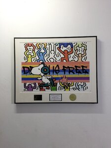 DEATH NYC 額付き 世界限定100枚 アートポスター キースベリング Keith Haring SNOOPY スヌーピー 『ピーナッツ』 横 現代アート