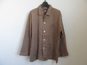 (52189)DAKS　ダックス　長袖　シャツ　ルームウエア　ブラウン系　M　USED