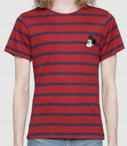 新品 未使用 グッチ メンズ レディース ディズニー ミッキーマウス 半袖 Tシャツ イタリア製 GUCCI TEE ボーダーTシャツ トップス