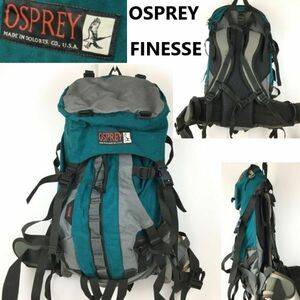 90s?USA製/Vintage★OSPREY　FINESSE/オスプレー/フィネス★旧タグ/リュックサック/バックパック　緑×黒　登山 /backpack/bag 管NO.XB29-9