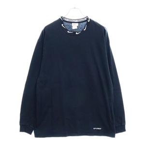 NIKE ナイキ 20SS ×STUSSY RG BR LS KNIT TO CT4314-010 ステューシー リブデザイン ロングスリーブカットソー 長袖Tシャツ ブラック