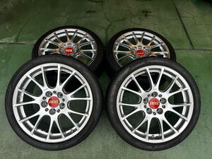 BBS RE-V RE081 ボルボ用 18×8.0J ＋50 5H-108 ダイヤモンドシルバー 鍛造 4本セット おまけタイヤ付き