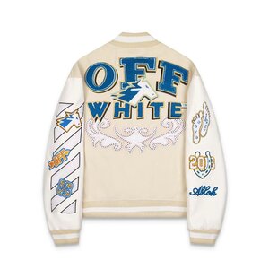 OFF-WHITE オフホワイト THUNDERBOLT VARSITY BOMBER JACKET ジャケット スタジャン M 中古 TN 1