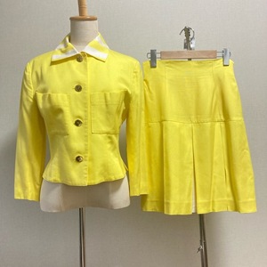 #anc 49AV ジュンコシマダ JUNKOSHIMADA スカートスーツ 9 黄色 セットアップ ツーピース レディース [771400]