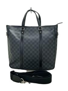 LOUIS VUITTON◆タダオ_ダミエ・グラフィット_BLK/PVC/BLK