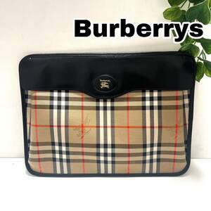 【極美品】Burberrys クラッチバッグ ノバチェック シャドーホース