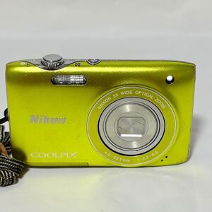 Nikon COOLPIX S3100 コンパクトデジタルカメラ　コンデジ　イエロー　 カード付き　クールピクス