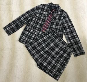 ☆PINK LATTE☆ピンクラテ 女の子 フォーマル スーツ 3点セット M(165) チェック柄 ジャケット ショートパンツ ネクタイ 卒業式