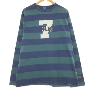 古着 ノーティカ NAUTICA JEANS COMPANY ボーダー柄 バックプリント ロングTシャツ ロンT メンズXL相当 /eaa413870