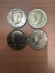 1円スタート アメリカ合衆国 ケネディハーフダラー 50セント銀貨 硬貨 1968年 1971年 1991年 4枚セット