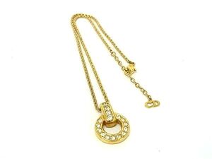 1円 ■美品■ ChristianDior クリスチャンディオール ヴィンテージ ネックレス ペンダント アクセサリー レディース ゴールド系 FL2869