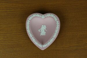 ウェッジウッド　ジャスパー　ピンク　ハートトレイ　ピンディッシュ　WEDGWOOD　イギリス　ヴィンテージ　L277-8