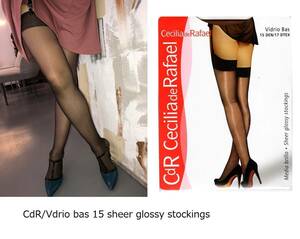 Cecilia de Rafael Vidrio Bas 15 Glossy Stockings 超光沢ストッキング　5-Xlarge/Negrao 15D