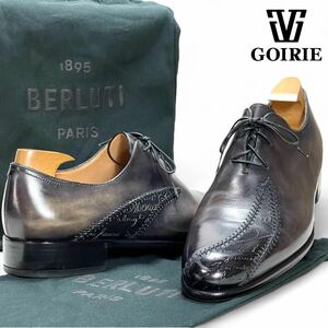 【希少(廃盤品)/美品】Berluti ベルルッティ 革靴 ラピエセ ルプリゼ 8 1/2 ビジネスシューズ カリグラフィー スクリットレザー パティーヌ