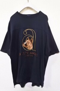 HARDY AMIES SPORT Dog Tee size L ハーディエイミス Tシャツ ドッグ 刺繍 ブラック 日本製