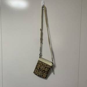 COACH コーチ バッグ ミニショルダーバッグ レザー 総柄 ブラウン 斜めがけ レディース (RB-026)