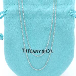 【送料無料】 未使用 Tiffany&Co. ティファニー ホワイト ゴールド ロング ビーズ チェーン ネックレス 750 K18 76cm HA494