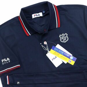 ●送料390円可能商品 フィラ FILA ゴルフ GOLF 新品 メンズ 吸汗速乾 UVCUT 半袖 ポロシャツ 紺[749674G-NV-M]一 三 壱★QWER QQAA-18