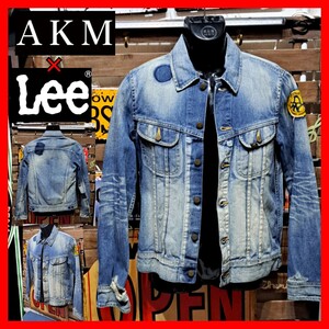 定価8.4万　AKM×LEE エーケーエム　リー　ストレッチ　クラッシュ加工　ワッペン　Gジャン　L デニムジャケット