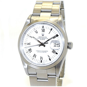 ロレックス 腕時計 オイスターパーペチュアルデイト 15200 ステンレススチール メンズ ホワイト文字盤 ROLEX