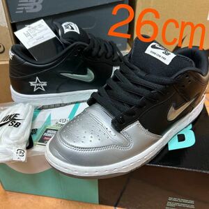 レア 26センチ Supreme × Nike Dunk Low Pro Metallic Silver Black シュプリーム ナイキ ダンク ロープロ メタリックシルバー SNKRS購入