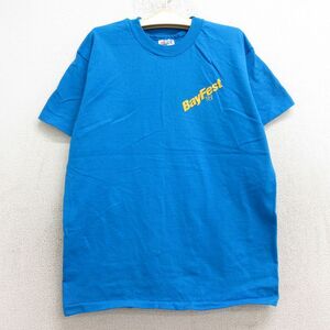 【30%OFF】古着 ヘインズ 半袖 ビンテージ Tシャツ キッズ ボーイズ 子供服 90s BayFest コットン クルーネック 水色 24aug26 3OF