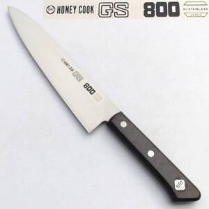 牛刀包丁 HONEY COOK GS 800 刃長約180㎜ 両刃 洋包丁 スライサー シェフナイフ 調理器具 刃物 未使用保管品 　【2990】