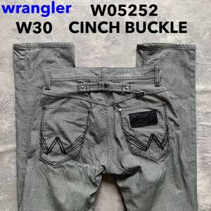 即決 W30 ラングラー wrangler バックルバック 尾錠付 千鳥格子柄 チェック ストレッチ W05252 企画 生産 エドウィン 裾チェーンステッチ