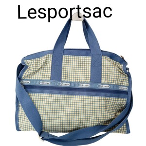 Y910-5 綺麗 LESPORTSAC レスポートサック ボストンバッグ 塩化ビニール臭有