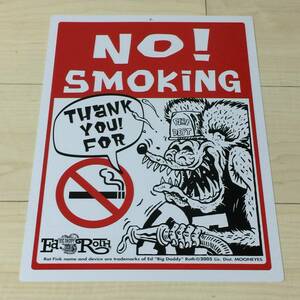 Rat Fink メッセージ ボード NO Smoking ノースモーキング 禁煙 ラットフィンク mooneyes ムーンアイズ 玄関 ガレージ に！ 看板