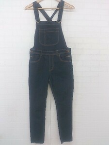 ◇ JEANASIS ジーナシス ストレッチ オーバーオール サイズF ネイビー レディース P