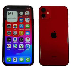 【極上品】iPhone 11 128GB★プロダクトレッド★バッテリー98％★SIMフリー★付属品：充電器／おまけ付