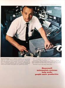 Honeywell ハネウェル 広告 1960年代 欧米 雑誌広告 ビンテージ ポスター風 インテリア LIFE アメリカ USA