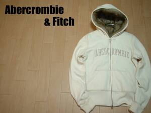 Abercrombie & Fitchファーボアライナー防寒スウェットジップパーカーLレディース正規アバクロンビー&フィッチWOLF JAW JACKETボアジャン