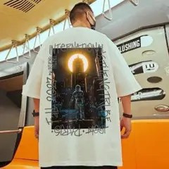 【数量限定】ユニセックス Tシャツ ビッグロゴ 5XL 白 アメカジ 原宿 韓国