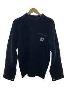 sacai◆23AW/Carhartt WIP Knit Pullover Detroit/セーター/3/ウール/23-03112M