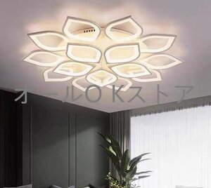 シャンデリア リビングルームリモコン アクリル 照明器具 天井照明 6-20畳 蓮の花の形 Led 屋内ランプ ホーム 調光可能