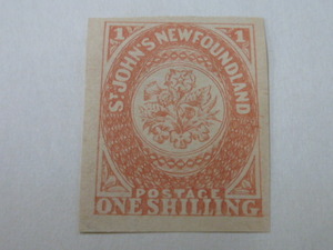 ＜参考品＞　20LH　S　NEWFONNDLAND(カナダ) 切手　1857-62年　SC#9　1SH　未使用OH　※説明欄必読