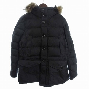 モンクレール MONCLER 21AW CLUNY ダウンジャケット 長袖 フード ファー ロゴ G20911B52502 黒 4 XXL位 ☆AA★