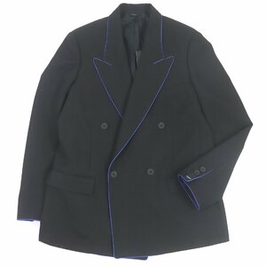 未使用品 FENDI フェンディ 2021年製 FJ0641 Double-breasted Gabardine Blazer テーラードジャケット ブラック 48 イタリア製 正規品