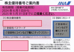 ANA 株主優待券 数量：１枚 有効期限：2025年5月31日まで