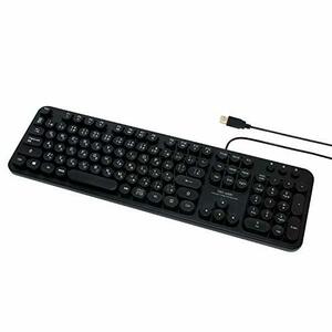 ミヨシ MCO レトロ風デザインUSBキーボード ブラック TRT-US01/BK(中古 未使用品)　(shin