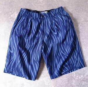 BLUE BLUE ハリウッドランチマーケット 藍 総柄 ショート パンツ ショーツ インディゴ 裏地 日本製 メンズ 大きいサイズ (4) ●r-019