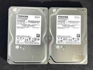 ★ 2個セット ★ 1TB ★　DT01ABA100　/　TOSHIBA　【使用時間：0ｈ＆71ｈ】　稼働極少 3.5インチHDD/AVコマンド対応 2台まとめ[管理P0M9