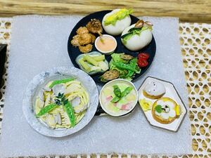 ミニチュアフード ミニチュア 食品サンプル 春のパスタセット