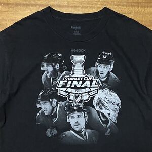 Reebok リーボック シカゴ・ブラックホークス NHL アイスホッケー Tシャツ Lサイズ 2013年 フォトプリント コピーライト USA古着